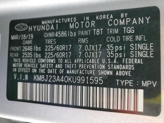 VIN KM8J23A40KU991595 2019 HYUNDAI TUCSON no.12