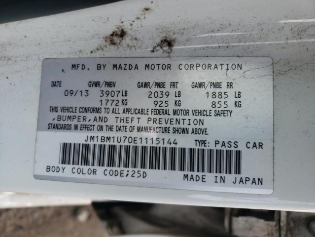 VIN JM1BM1U70E1115144 2014 MAZDA 3 no.12