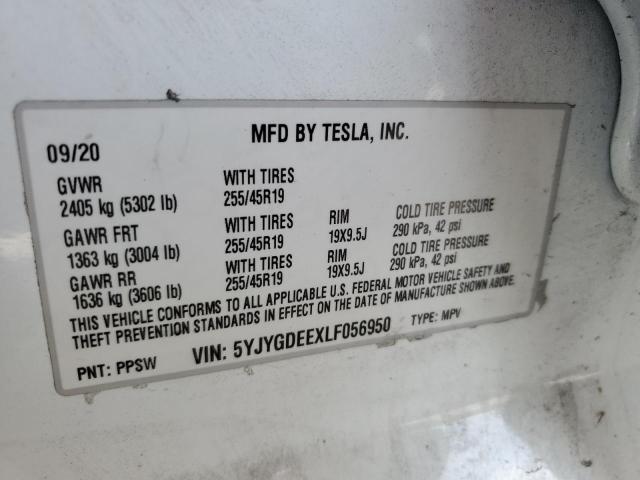 2020 TESLA MODEL Y - 5YJYGDEEXLF056950