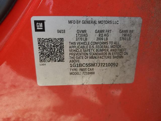 2018 CHEVROLET CRUZE LS - 1G1BC5SM7J7210092