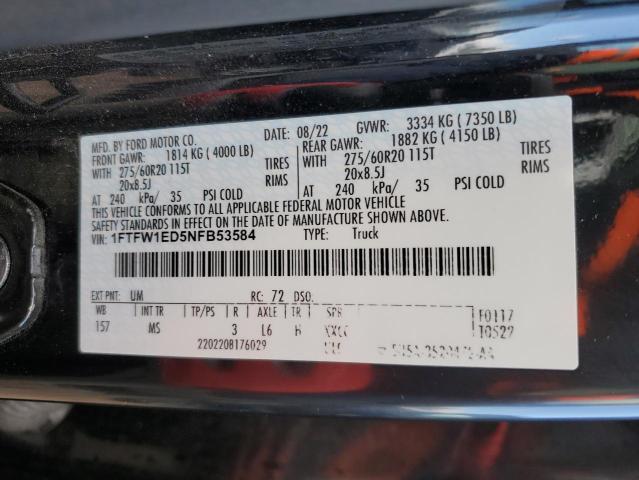 2022 FORD F150 SUPER - 1FTFW1ED5NFB53584