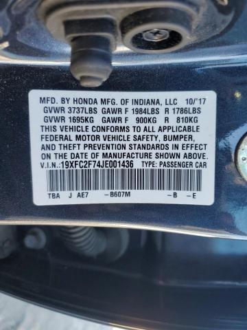2018 HONDA CIVIC EX - 19XFC2F74JE001436