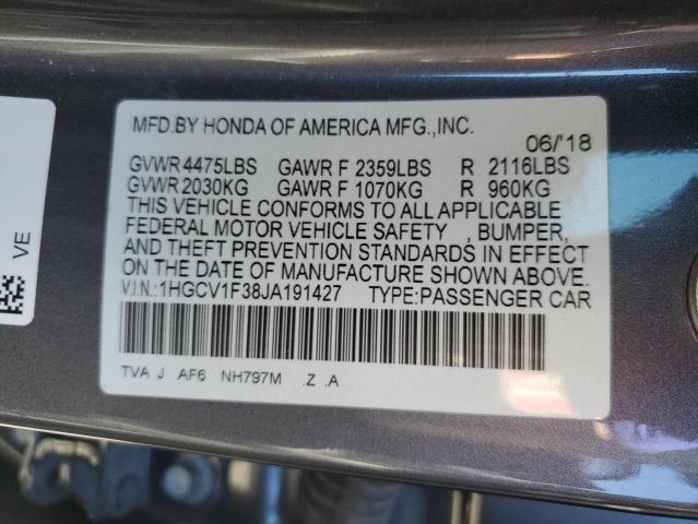 2018 HONDA ACCORD SPO - 1HGCV1F38JA191427