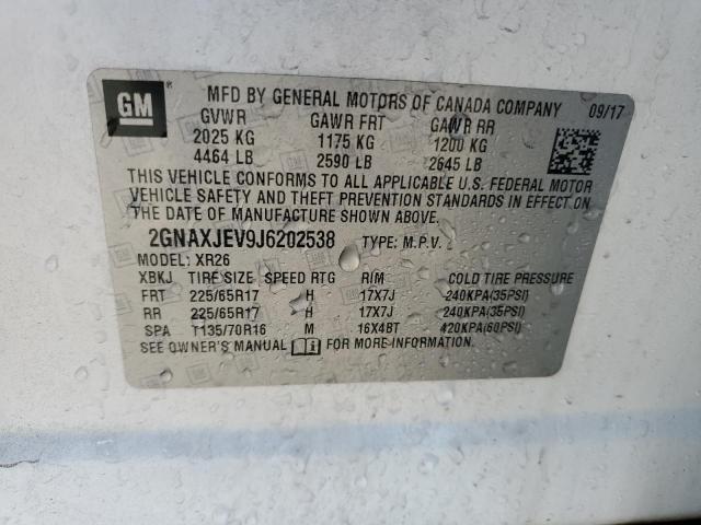 2018 CHEVROLET EQUINOX LT - 2GNAXJEV9J6202538