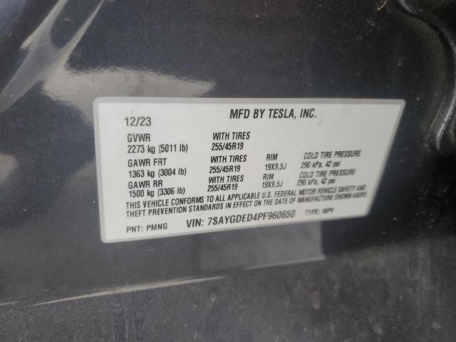 VIN 7SAYGDED4PF960650 2023 TESLA MODEL Y no.12