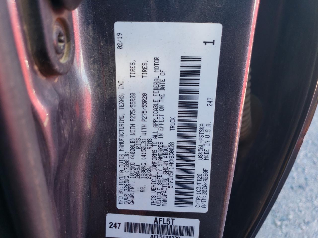 Lot #2987060481 2019 TOYOTA TUNDRA CRE