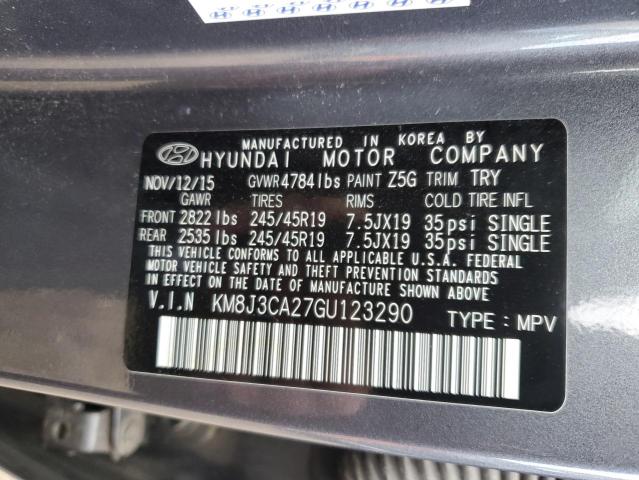 2016 HYUNDAI TUCSON LIM - KM8J3CA27GU123290