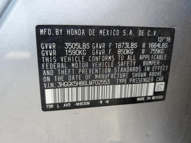 VIN 3HGGK5H86LM702553 2020 HONDA FIT no.12