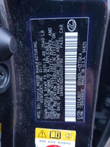 2017 LEXUS ES 350 58ABK1GG5HU059789