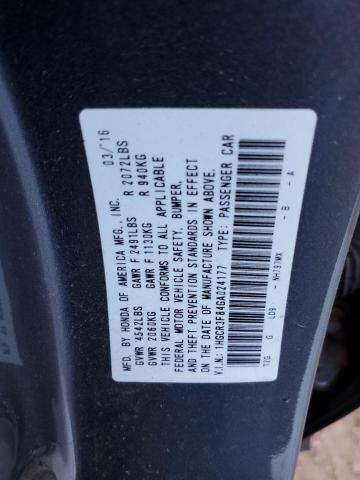 VIN 1HGCR3F84GA024177 2016 Honda Accord, Exl no.12