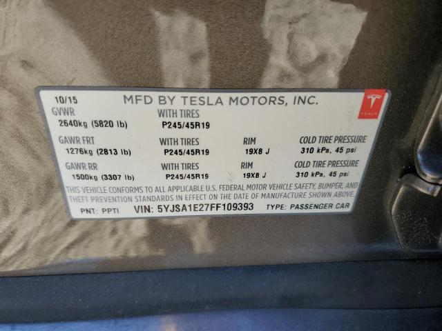 2015 TESLA MODEL S - 5YJSA1E27FF109393