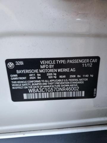 VIN WBA3C1G57DNR46002 2013 BMW 3 Series, 328 I Sulev no.12