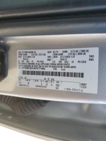 2019 FORD F150 SUPER - 1FTEW1E51KFC77402
