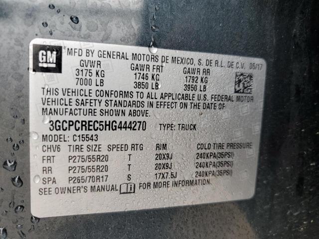 2017 CHEVROLET SILVERADO - 3GCPCREC5HG444270