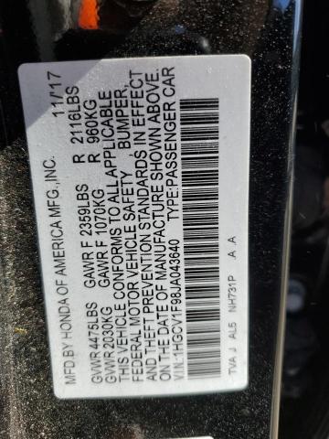 2018 HONDA ACCORD - 1HGCV1F98JA043640