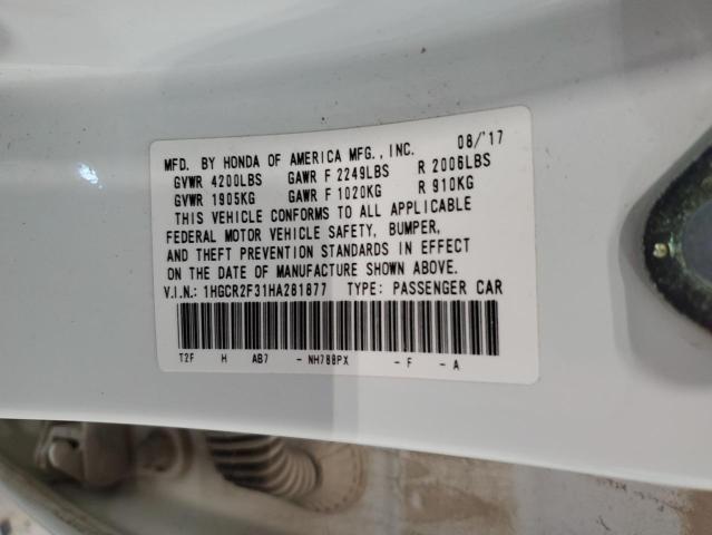 VIN 1HGCR2F31HA281877 2017 HONDA ACCORD no.13