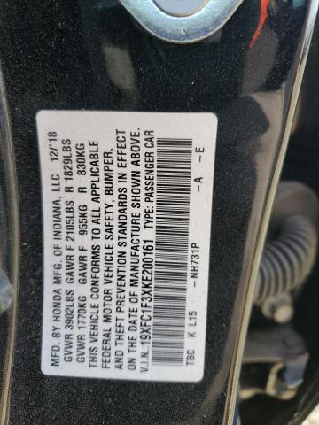 19XFC1F3XKE200161 2019 HONDA CIVIC