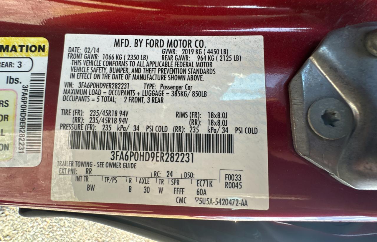 Lot #2976253514 2014 FORD FUSION SE