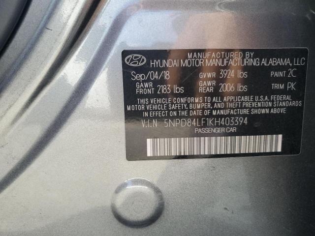 VIN 5NPD84LF1KH403394 2019 HYUNDAI ELANTRA no.13