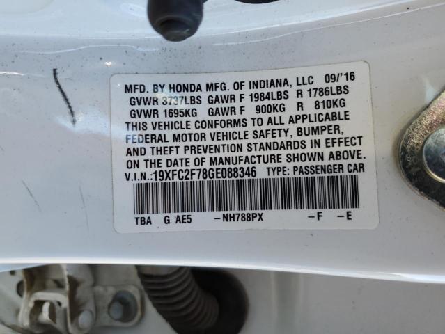 2016 HONDA CIVIC 19XFC2F78GE088346
