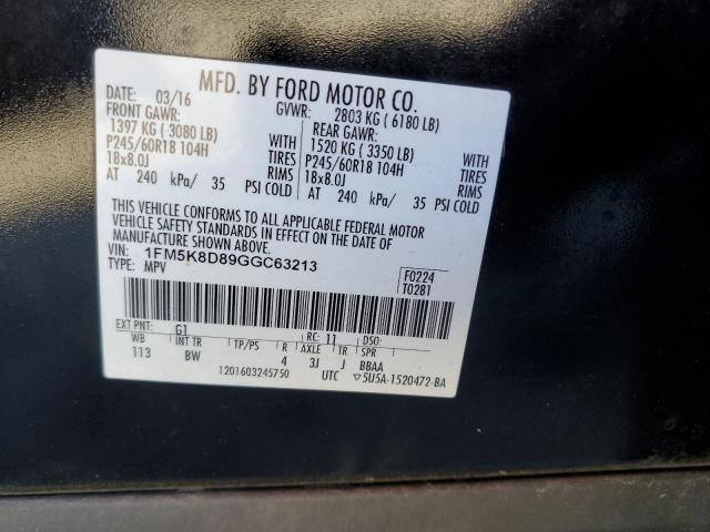 2016 FORD EXPLORER X - 1FM5K8D89GGC63213