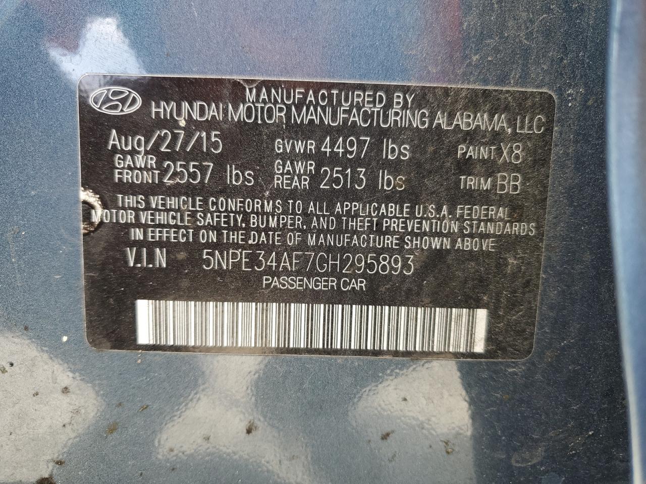 Lot #3042056204 2016 HYUNDAI SONATA SPO