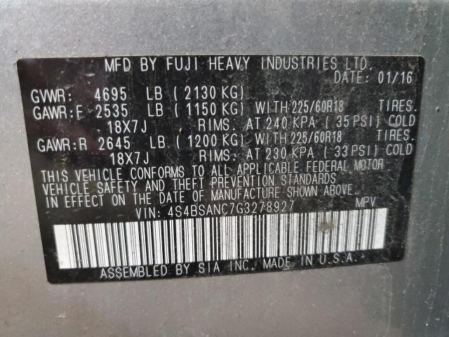 2016 SUBARU OUTBACK 2. - 4S4BSANC7G3278927