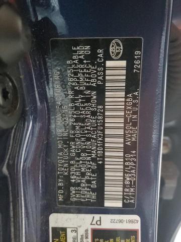 2015 TOYOTA CAMRY HYBR - 4T1BD1FK3FU158728