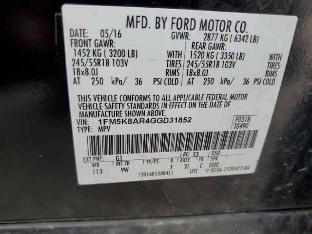 2016 FORD EXPLORER P - 1FM5K8AR4GGD31852