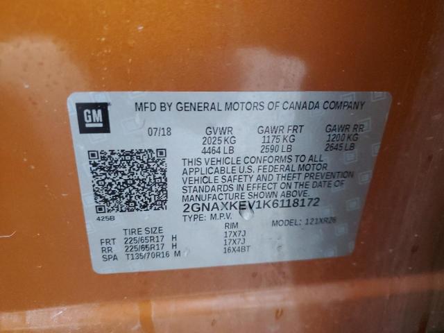 2019 CHEVROLET EQUINOX LT - 2GNAXKEV1K6118172