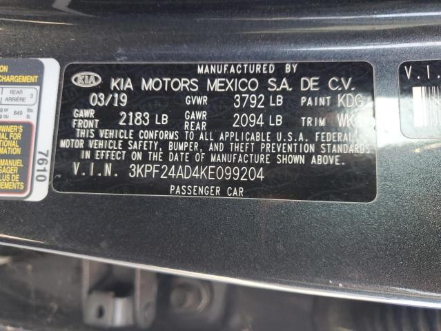 VIN 3KPF24AD4KE099204 2019 KIA FORTE no.12