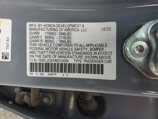 VIN 19XFL2G81RE014244 2024 HONDA CIVIC no.13