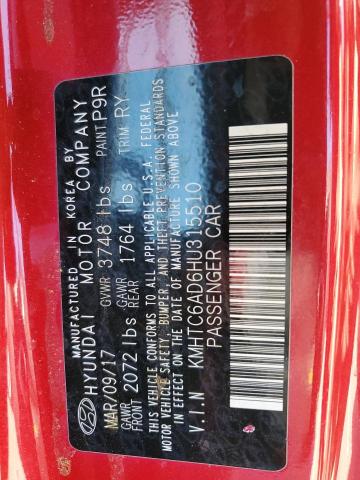 2017 HYUNDAI VELOSTER - KMHTC6AD6HU315510
