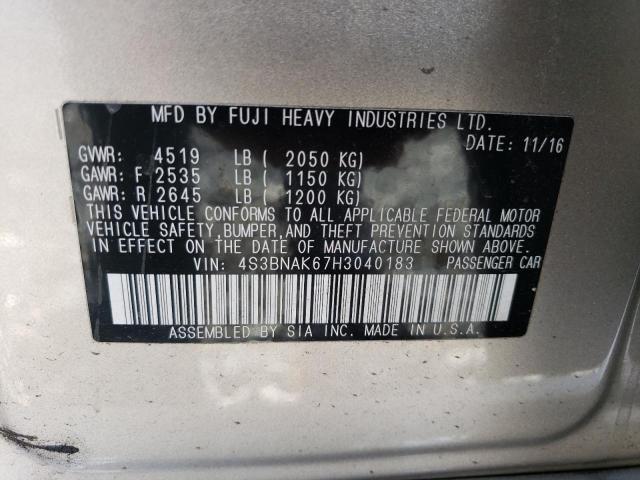 2017 SUBARU LEGACY 2.5 - 4S3BNAK67H3040183