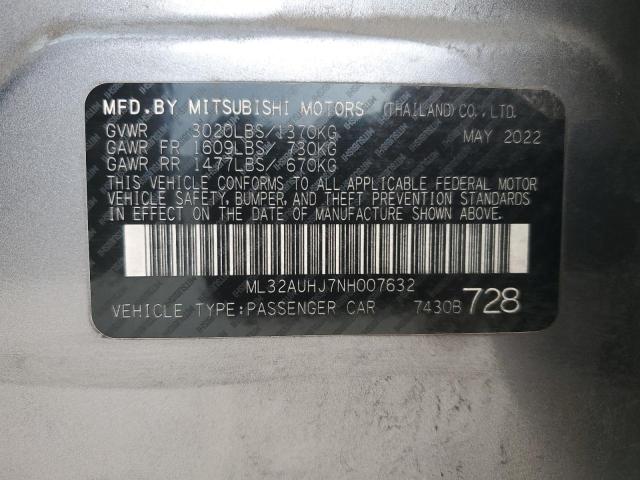 2022 MITSUBISHI MIRAGE ES - ML32AUHJ7NH007632