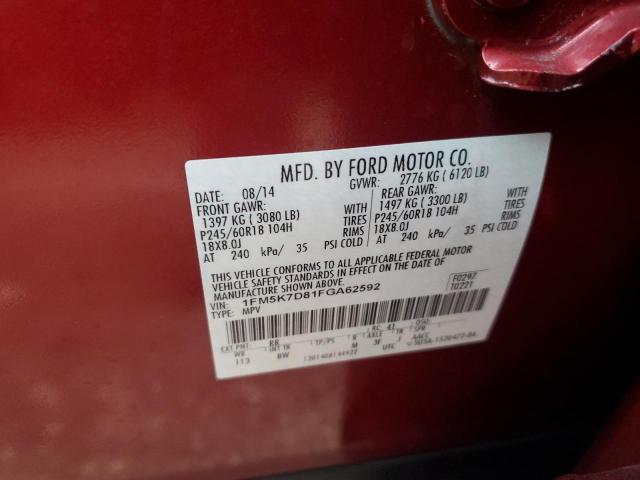 2015 FORD EXPLORER X - 1FM5K7D81FGA62592