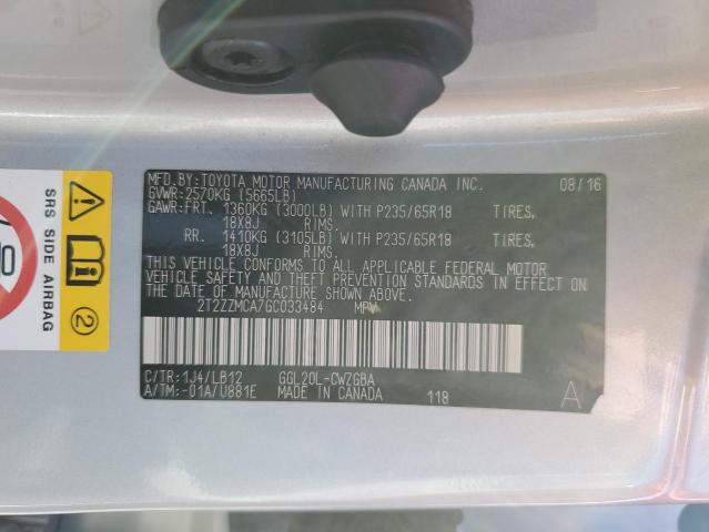 VIN 2T2ZZMCA7GC033484 2016 LEXUS RX350 no.14