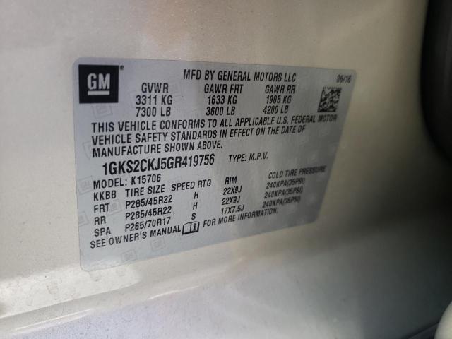 2016 GMC YUKON 1GKS2CKJ5GR419756
