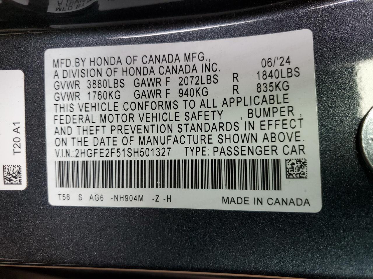 Lot #3027028852 2025 HONDA CIVIC SPOR