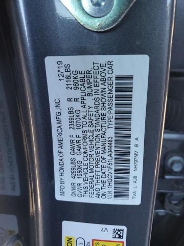 VIN 1HGCV1F51LA044483 2020 HONDA ACCORD no.13