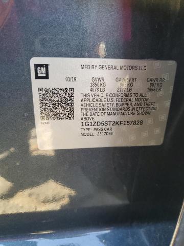 2019 CHEVROLET MALIBU LT - 1G1ZD5ST2KF157828