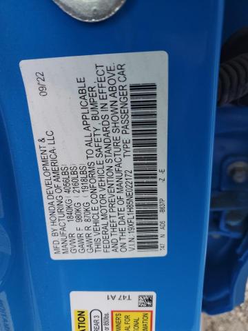 2022 HONDA CIVIC SPOR - 19XFL1H85NE022172
