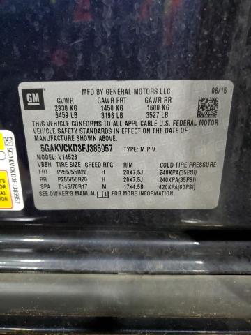 2015 BUICK ENCLAVE - 5GAKVCKD3FJ385957