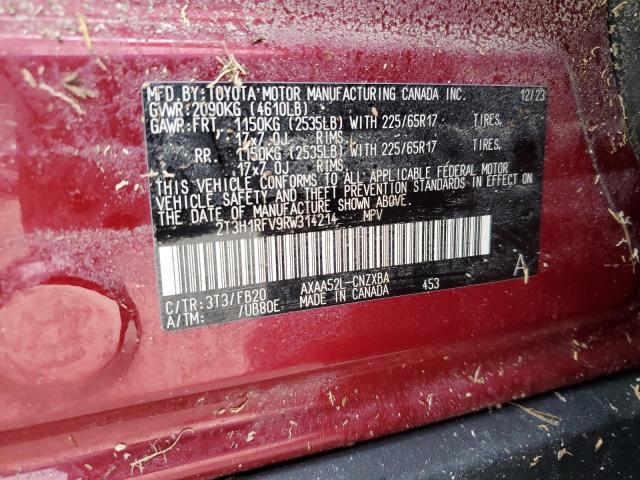 VIN 2T3H1RFV9RW314214 2024 Toyota RAV4, LE no.13