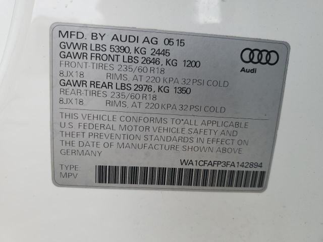 2015 AUDI SQ5 PRESTI - WA1CFAFP3FA142894