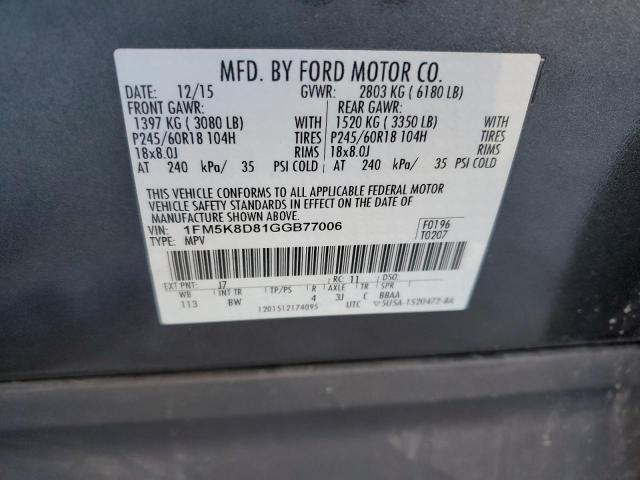 2016 FORD EXPLORER X - 1FM5K8D81GGB77006
