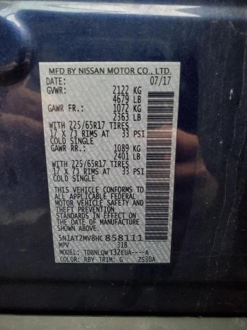 2017 NISSAN ROGUE SV - 5N1AT2MV8HC858111