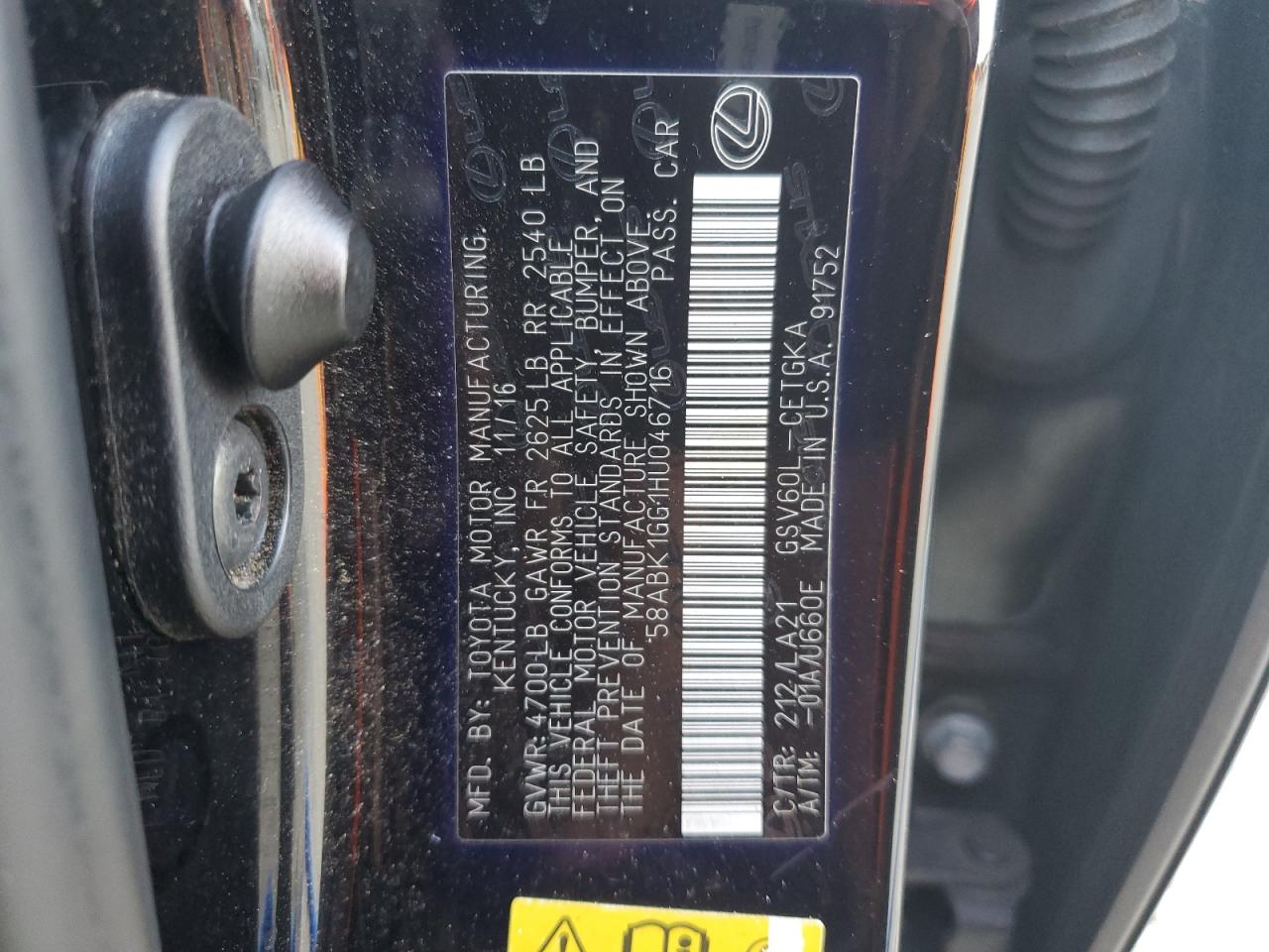 Lot #3024265806 2017 LEXUS ES 350