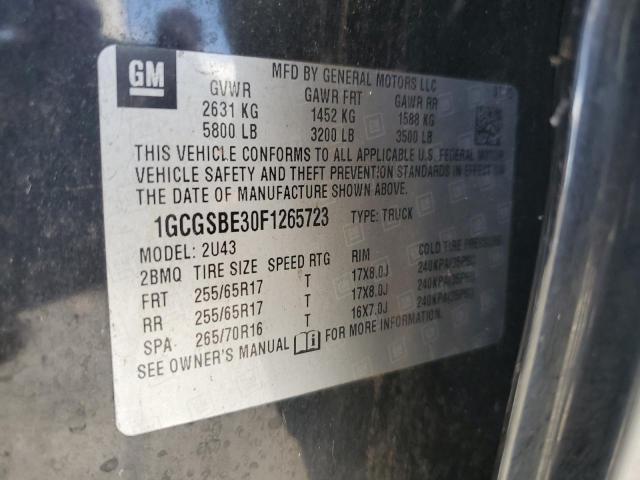 2015 CHEVROLET COLORADO L - 1GCGSBE30F1265723