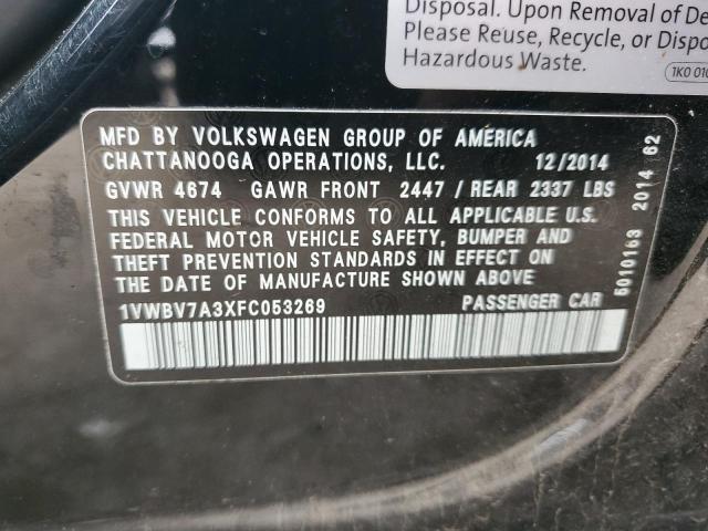 2015 VOLKSWAGEN PASSAT SE - 1VWBV7A3XFC053269